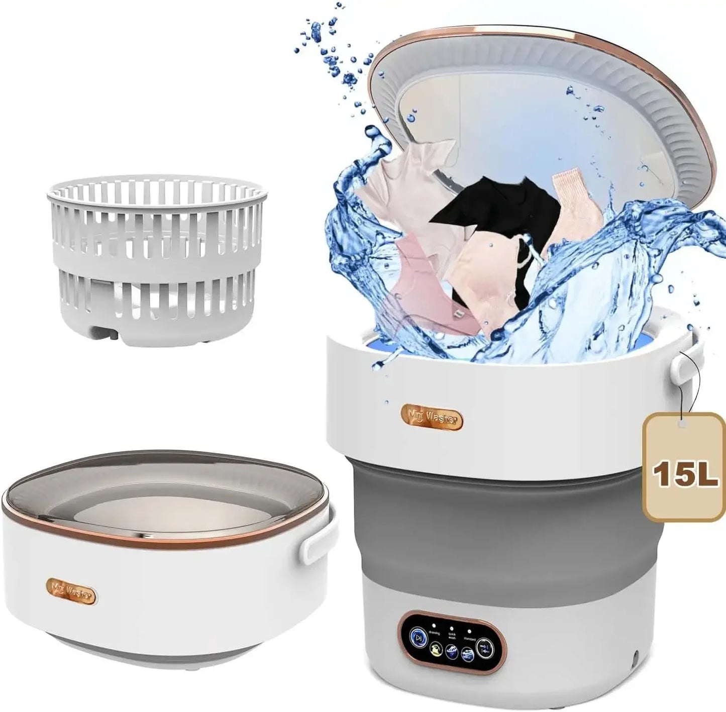 15L Portable Washing & Drying Machine – Collapsible, EU Plug