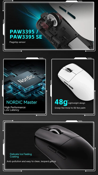 VXE Dragonfly R1 Wireless Gaming Mouse – PAW3395, 2KHz, Nordic 52840, BT5.4