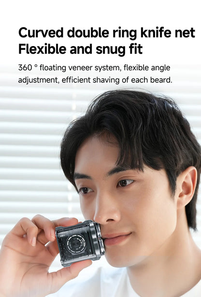 DOCOLAB Mini Portable Magnetic Electric Shaver – Double-Head Waterproof Razor for Men