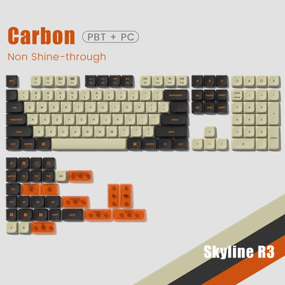 143 Key Low Profile PBT Keycaps – RGB Shine-Through, 60%/87/104, Cherry/Gateron MX