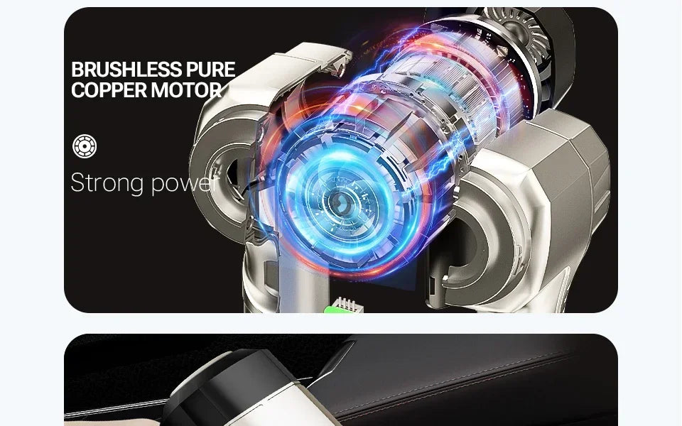 SZUK portable car vacuum cleaner by R.E.D. Shopping, 100W, 15KPa, wireless handheld with 3-in-1 function for cleaning vehicles.