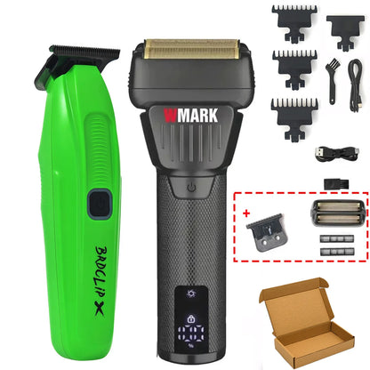WMARK Men's Professional Electric Hair Clipper & Shaver Set – 9000RPM, 2000mAh, Wet/Dry, Salon Use