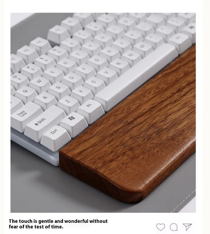Walnut Wood Mechanical Keyboard Wrist Rest — Ergonomic Palm Pad, 87/98/104/108 Key