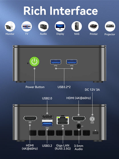 GMKtec G3S Mini PC – Intel Alder Lake N95, 8GB DDR4, 128/256GB SSD, WiFi 5, BT 5.0, Windows 11 Pro