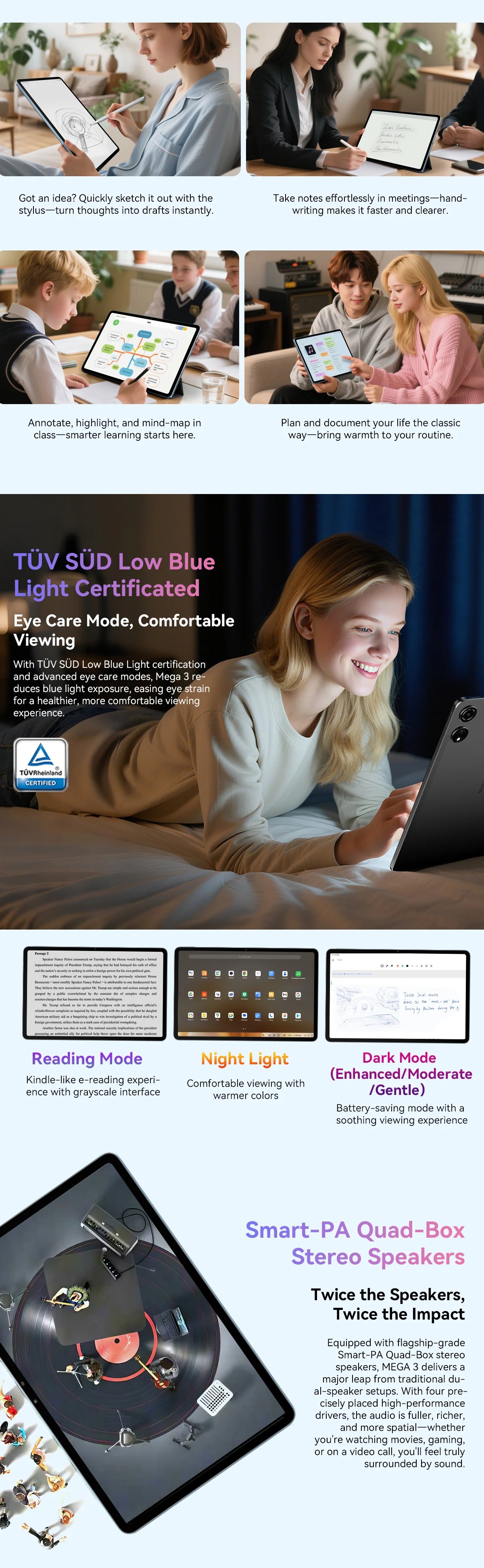 Blackview MEGA 3 Tablet – 12.1" 2.5K 90Hz, 8800mAh, 12GB RAM, 50MP Camera, Android 15