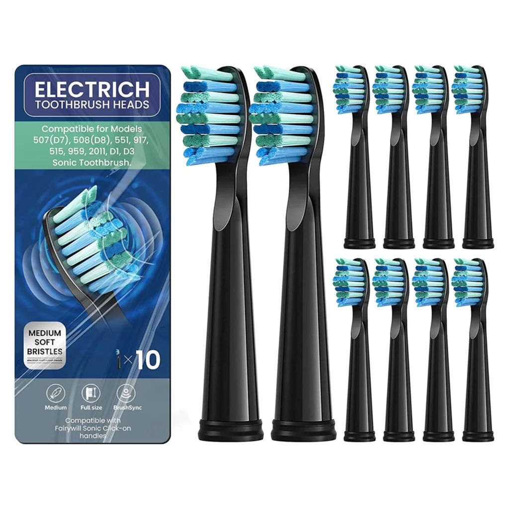 Fairywill Electric Toothbrush Replacement Heads – 5/10/20 Pcs, Teeth Whitening Compatible