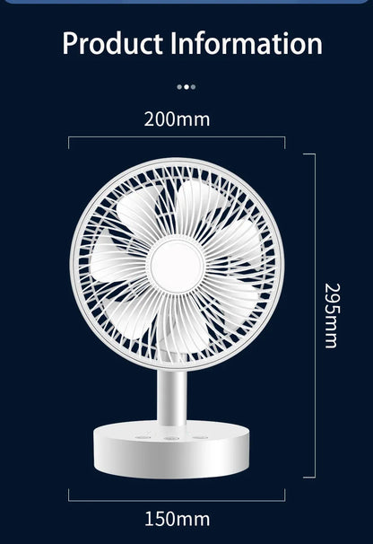 Kasydoff USB Desk Fan – 3600mAh Rechargeable, 4-Speed, 7-Blade Oscillating, Timer, Quiet Cooling Fan for Home & Office