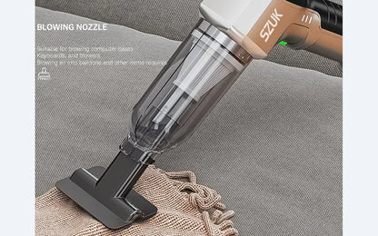 R.E.D. Shopping SZUK portable car vacuum cleaner, 100W, wireless handheld with 3-in-1 design for household and vehicle cleaning