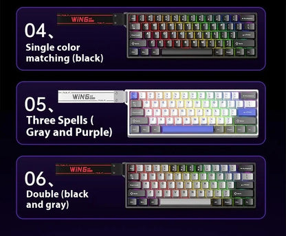 R.E.D. Shopping Aula Win68 HE magnetic mini gaming keyboard with RGB backlit, hot-swappable keys, wired connection for PC gaming