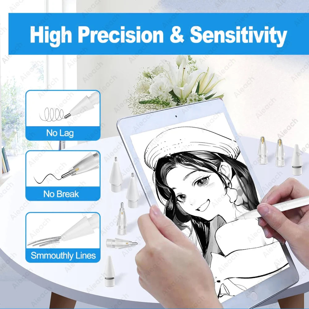 Apple Pencil Replacement Nibs | 2B HB Soft Hard Tips | For Apple Pencil 1st 2nd 3rd Gen & USB-C