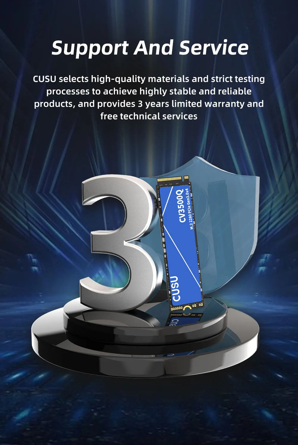 CUSU M.2 NVMe SSD | 256GB to 2TB | PCIe 3.0 | M.2 2280 | Laptop & PC Internal Solid State Drive
