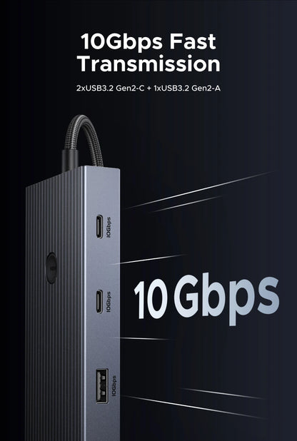 UGREEN 10Gbps USB C HUB 4K60Hz Type-C to HDMI RJ45 PD100W SD&TF USB Adapter for Macbook iPad Samsung Laptop Accessories Docking