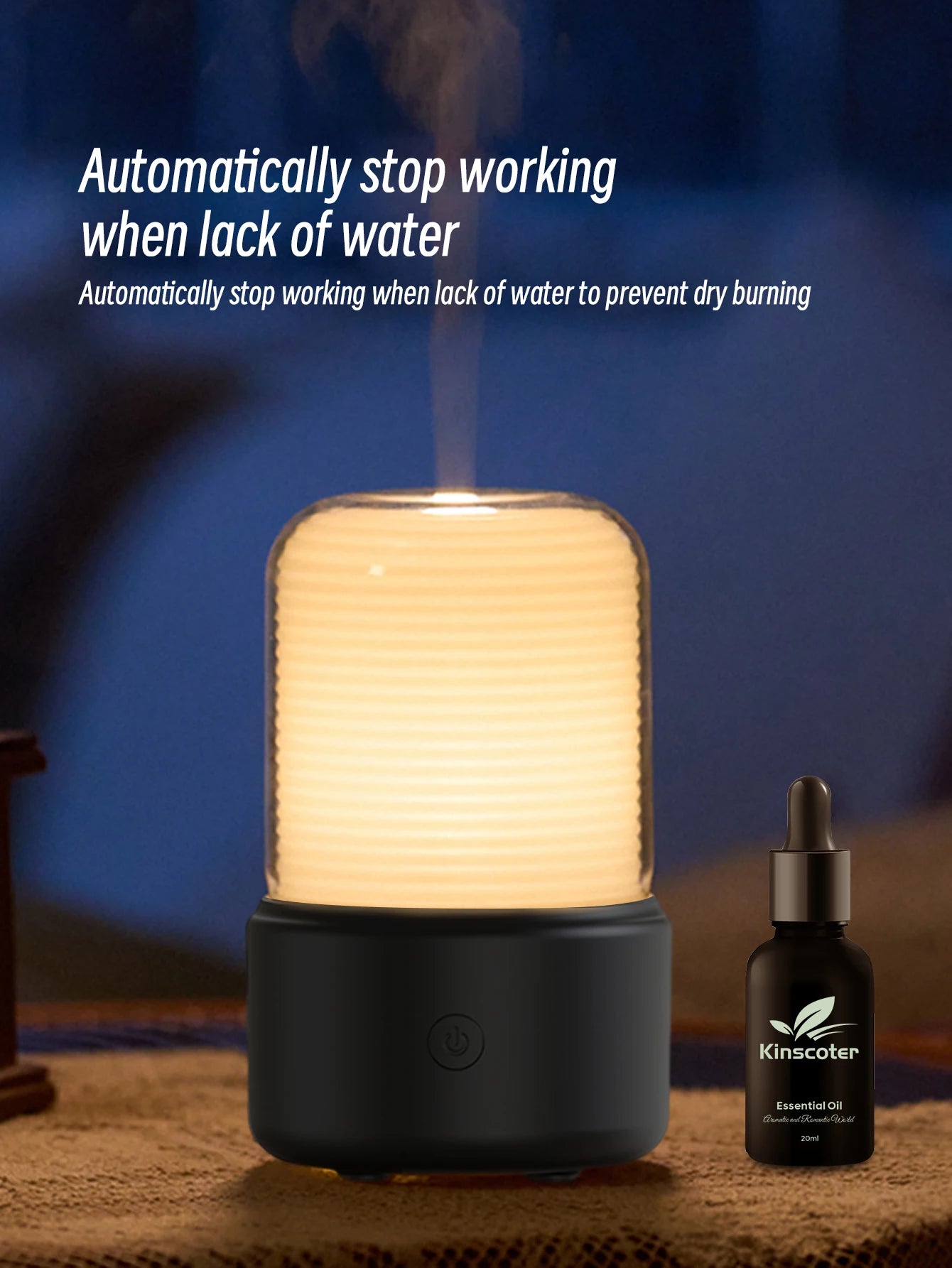 KINSCOTER USB Mini Aroma Diffuser & Ultrasonic Humidifier – 120ml/150ml Bedroom Diffuser