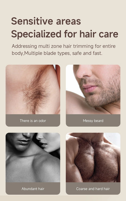DOCO LAB 4-in-1 Electric Epilator & Hair Removal Trimmer – Cordless, Painless, Body & Bikini, Gift for Men & Women