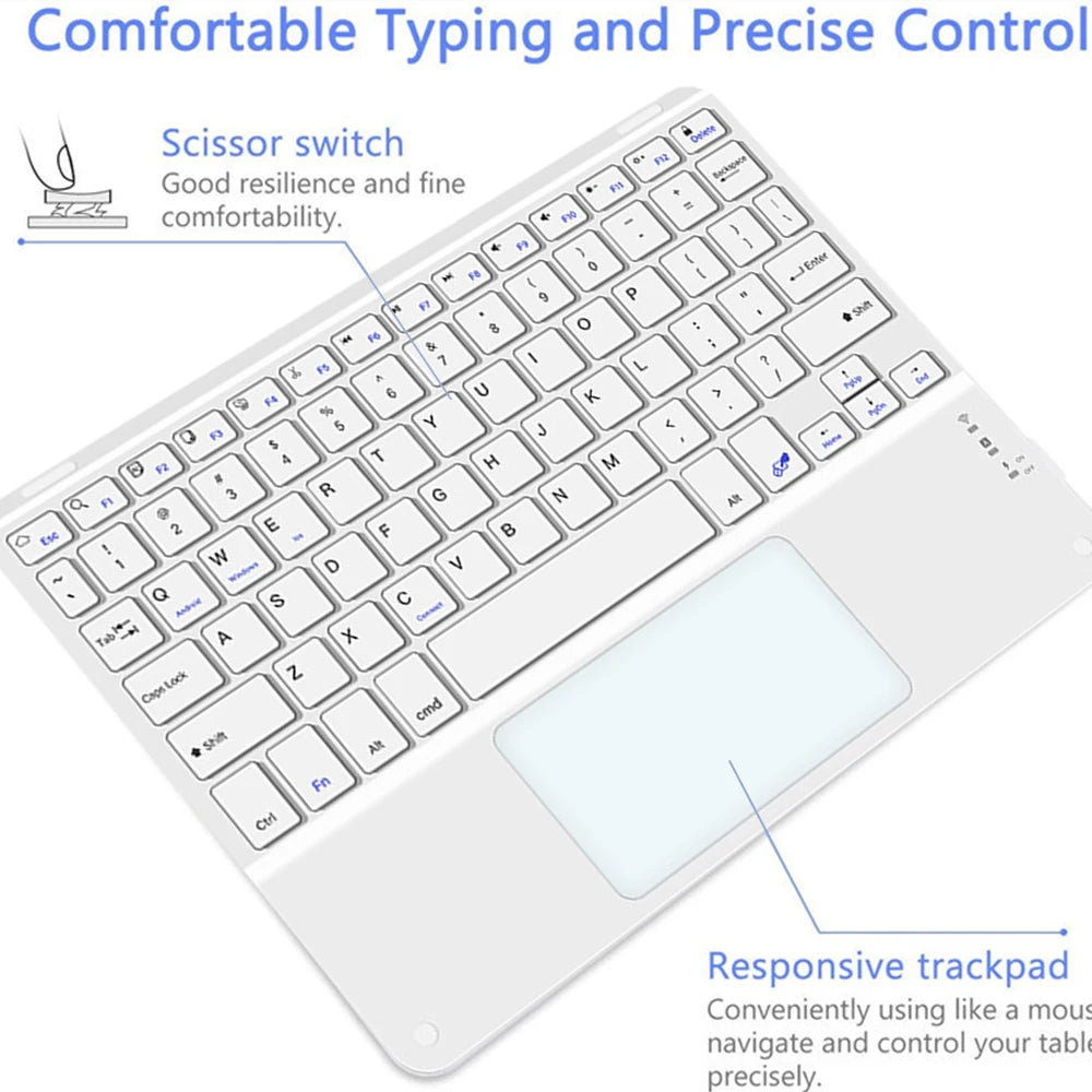 Touchpad Bluetooth Wireless Keyboard – For iPad, iPhone, Android, Windows PC & Laptop