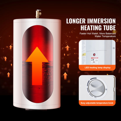 SucceBuy Electric Water Heater 40/70L v2 | 1.6kW Tank + Tankless, LED Display, IPX4