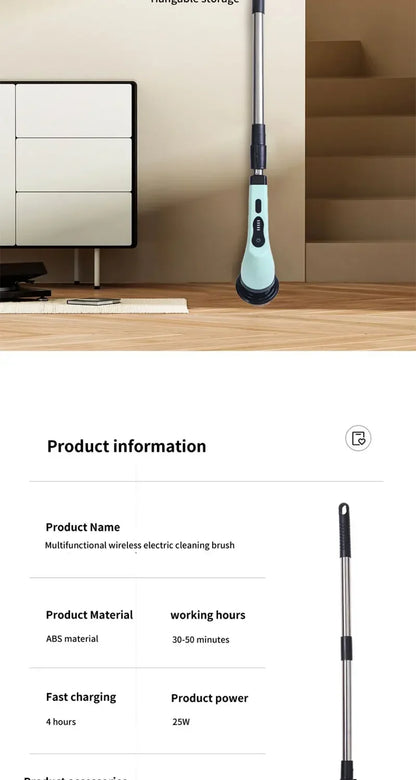 COBASPORT Electric Cleaning Brush Set – Rotating Multi-Tool for Bathroom, Kitchen & Car