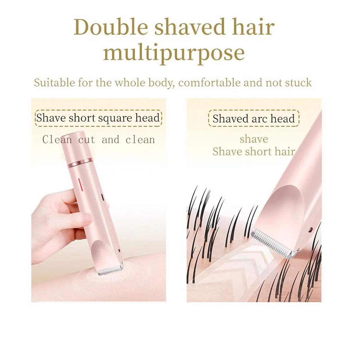Dual-Head Rechargeable Electric Epilator for Women – Intimate Grooming, Body Hair Removal, Wet & Dry