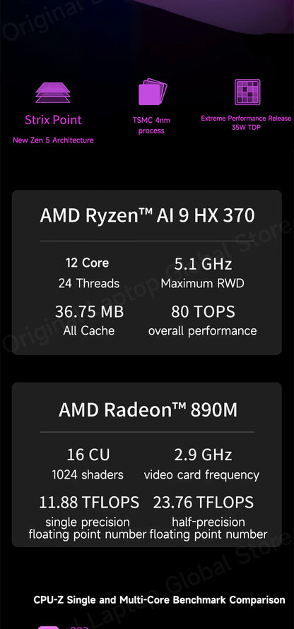 GPD Pocket 4 Mini Laptop – 8.8" 2.5K 144Hz, AMD Ryzen 7 8840U / AI 9 HX 370, Up to 32GB RAM