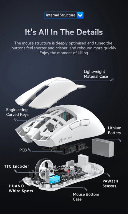 ATTACK SHARK X11 Lightweight Wireless Gaming Mouse – 22K DPI, PAW3311