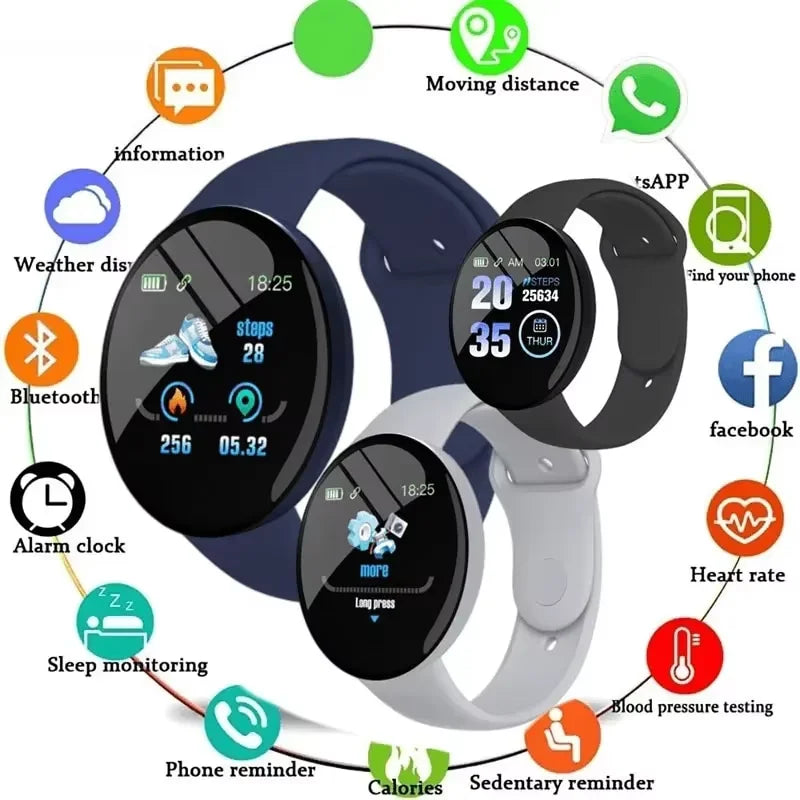 R.E.D. Shopping D18 Smartwatch with circular color screen, multi-sport modes, call and music control, wearable electronics