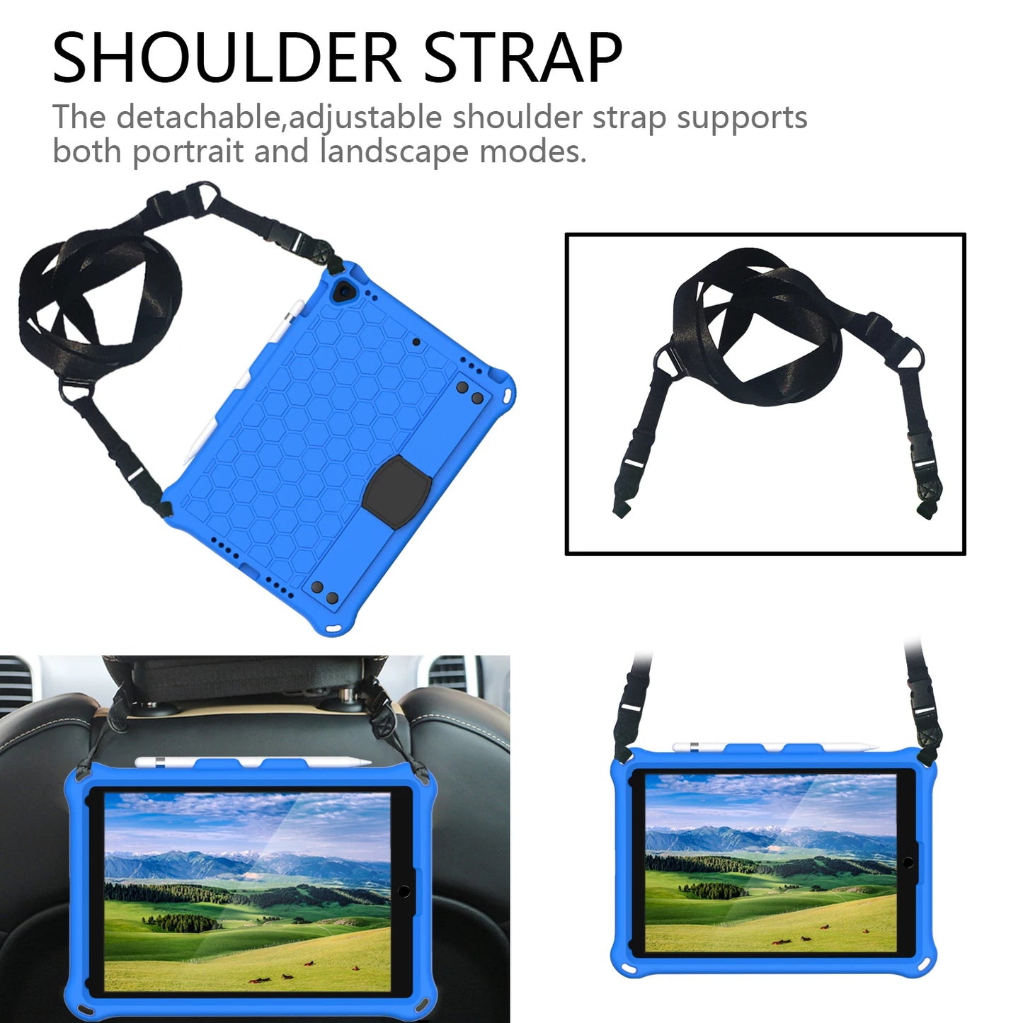 Shockproof iPad Case with Hand Strap & Stand – Fits iPad 10.9, Pro 11, Mini, Air & More