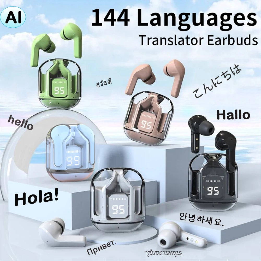 GREATWALL AI Translation Wireless Earphones – Bluetooth 5.3, Noise Reduction, HD Sound, Sport