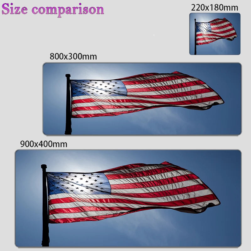 USA Flag XXL Extended Gaming Mouse Pad – 900x400mm Anti-Slip Desk Mat for Keyboard & Mouse