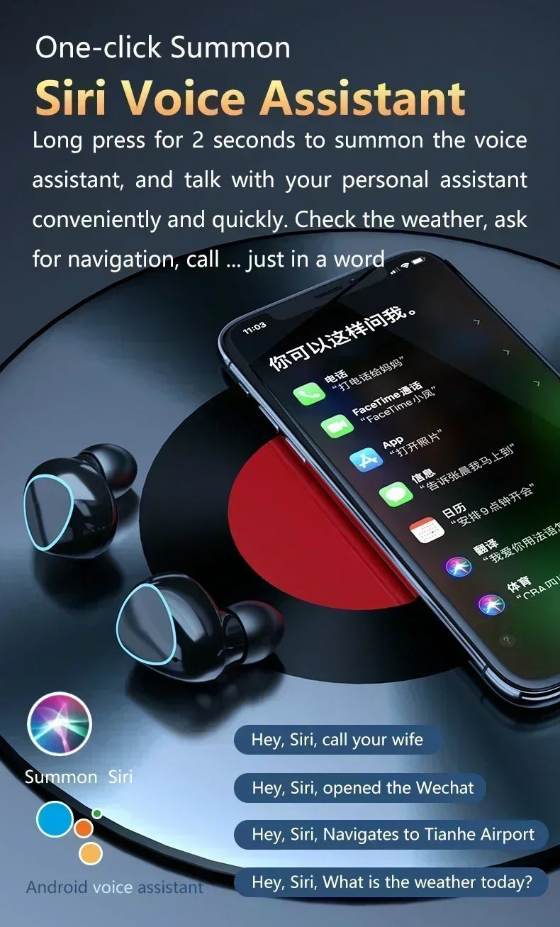 M10 Wireless Bluetooth TWS Sport Earbuds - Waterproof Music Headset for iPhone, Huawei, OPPO, Xiaomi