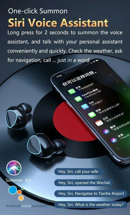 M10 Wireless Bluetooth TWS Sport Earbuds - Waterproof Music Headset for iPhone, Huawei, OPPO, Xiaomi