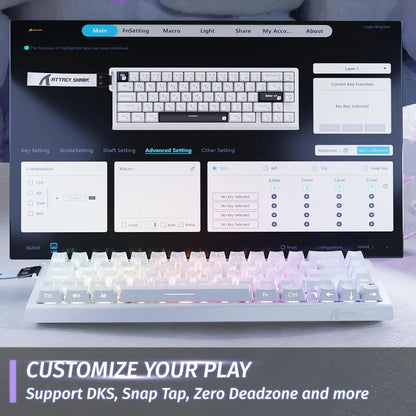 Attack Shark X68 HE Rapid Trigger Mechanical Gaming Keyboard – 60%, Hall Effect, 8KHz, Hot Swap