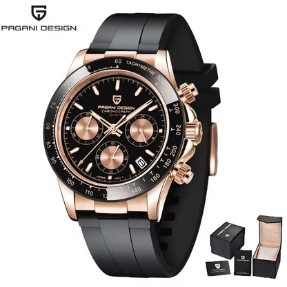 PAGANI DESIGN Men's Luxury Chronograph Watch – 100M Waterproof, Quartz Sport Wristwatch, Gift