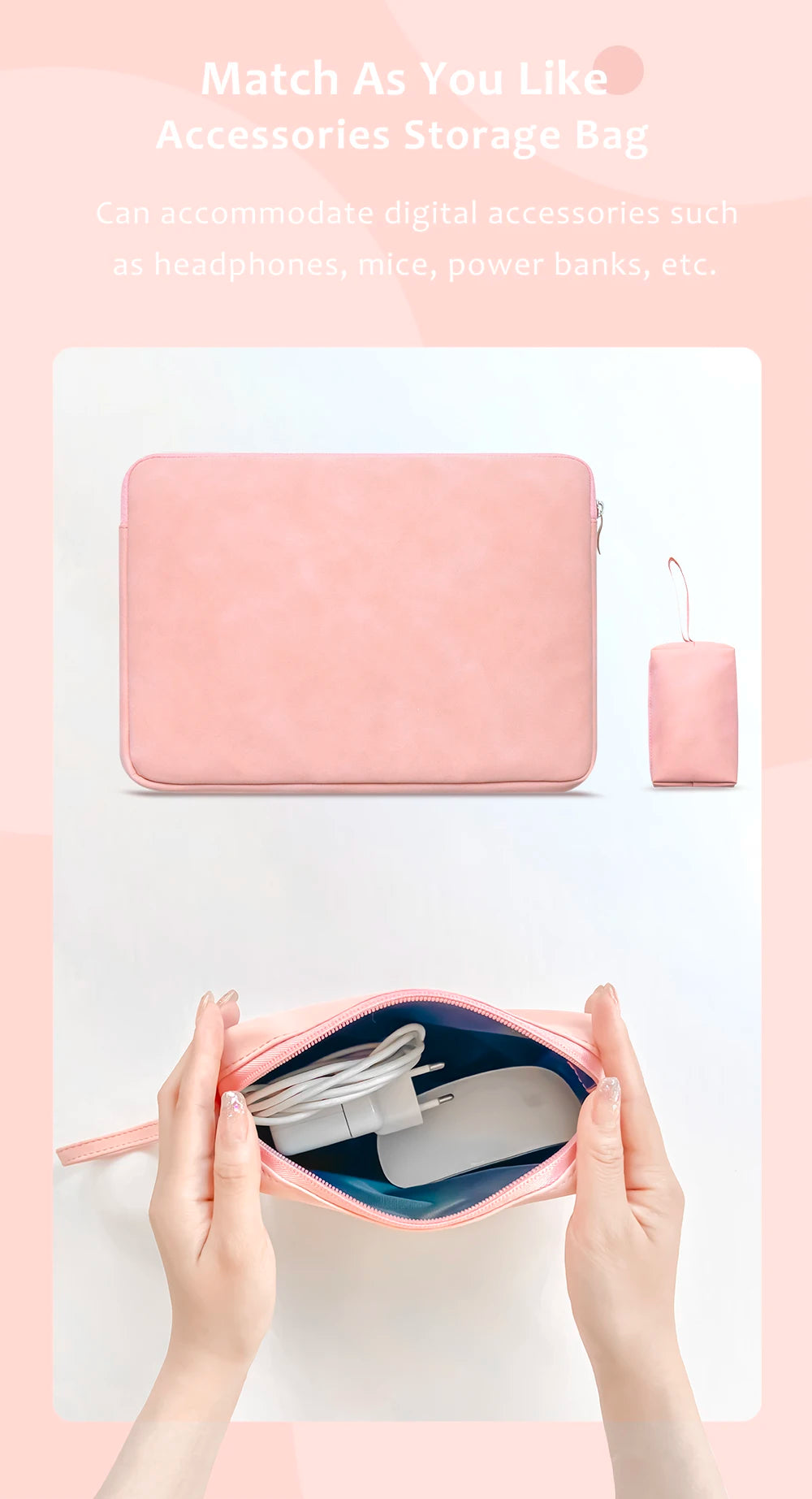 EGYAL Laptop Sleeve Bag – PU Zipper, 13–16", MacBook Air/Pro, Dell, Xiaomi, Huawei, 3 Colors