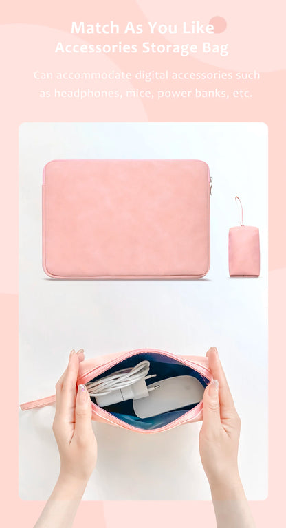 EGYAL Laptop Sleeve Bag – PU Zipper, 13–16", MacBook Air/Pro, Dell, Xiaomi, Huawei, 3 Colors