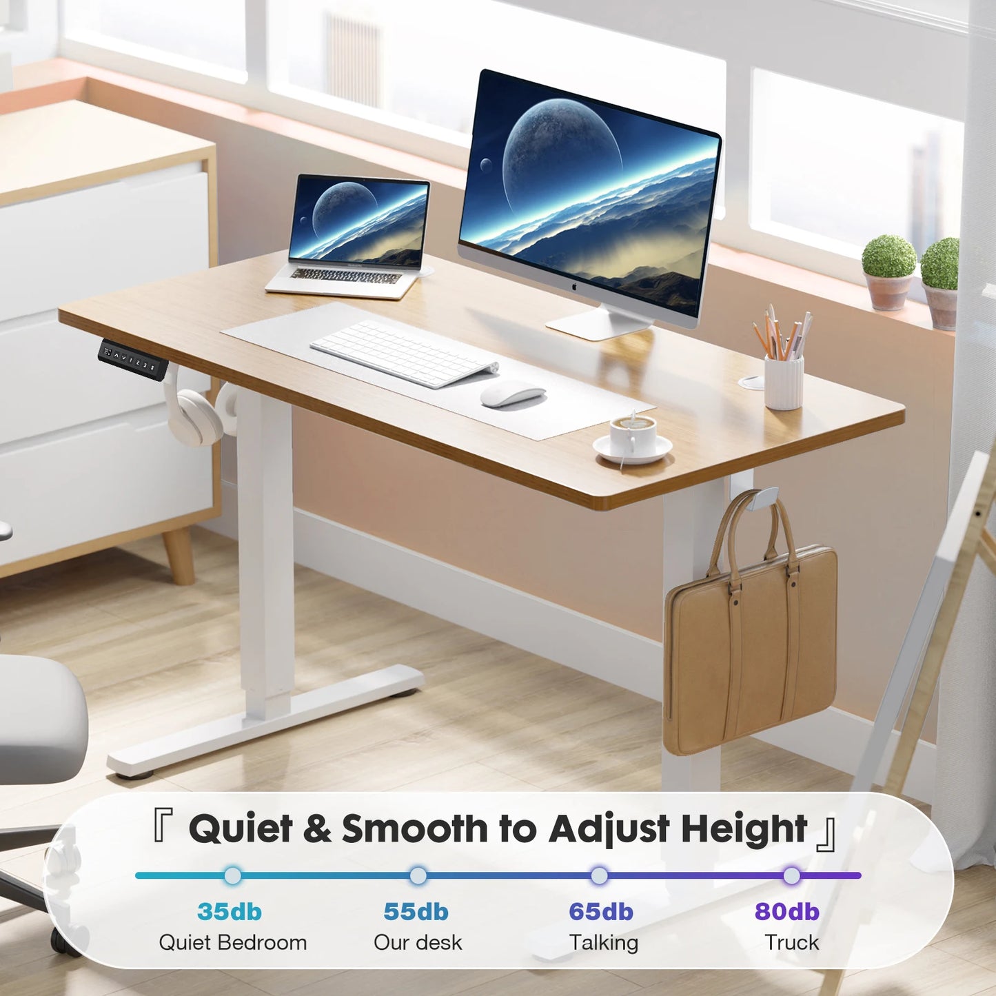 JHK Electric Standing Desk 40x24" | Height Adjustable Sit-Stand Workstation