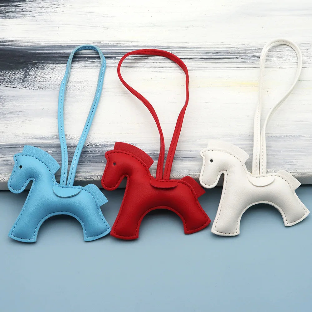 Pony Bag Charm | PU Leather Luggage & Car Pendant | Travel Accessory
