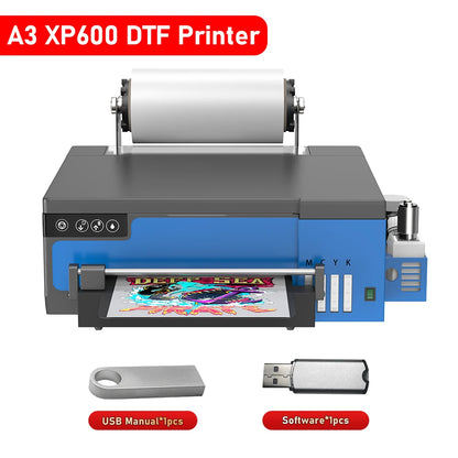 A3 XP600 DTF Printer with Roll Feeder – Direct to Film T-Shirt Printing Machine