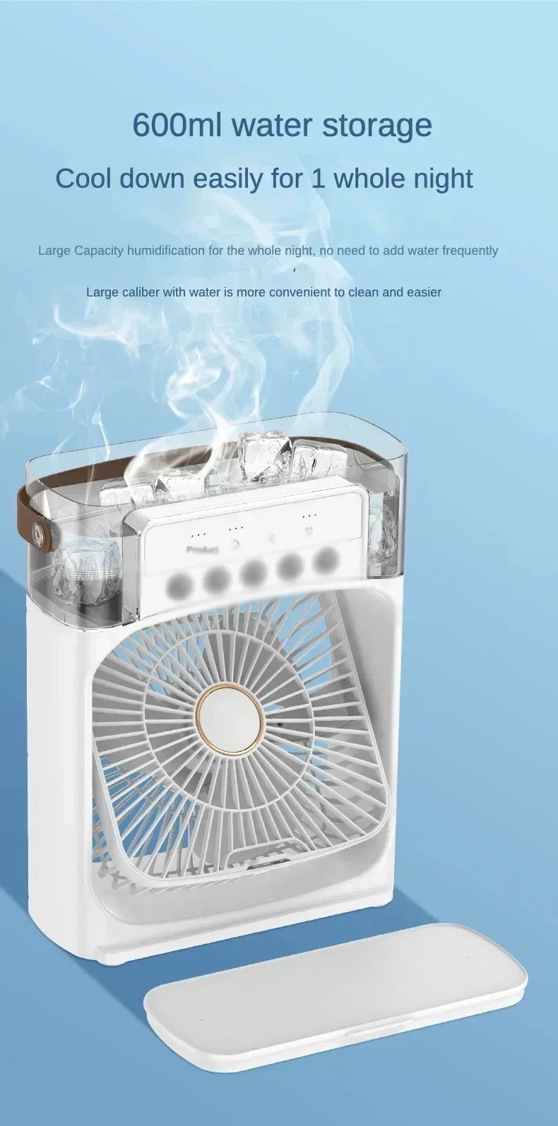 Xiaomi MIJIA Portable Air Cooler Fan | USB Mini Air Conditioner | Humidifier | LED Night Light | Desktop Cooling
