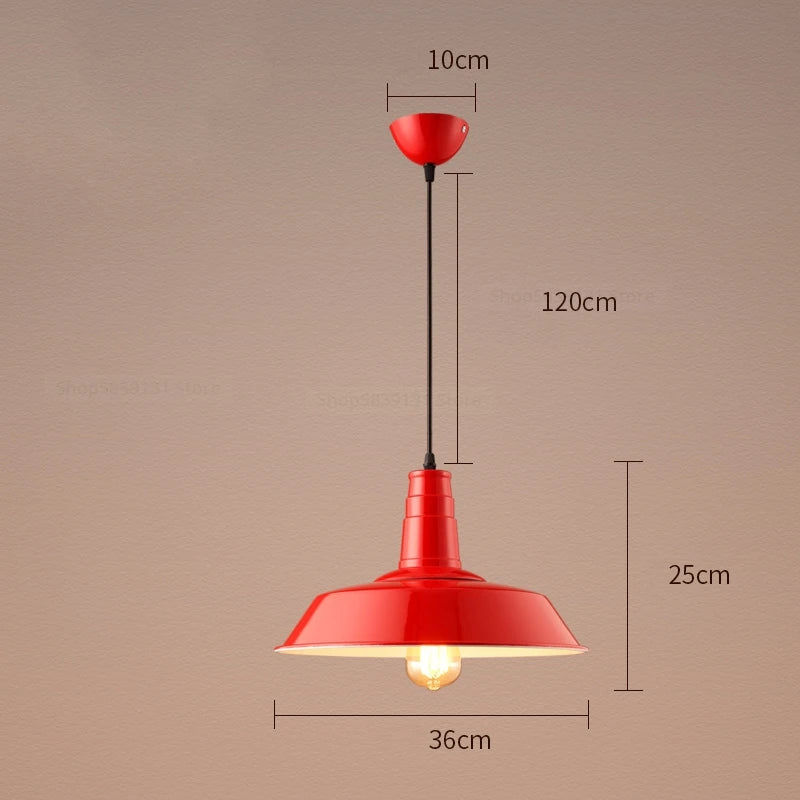 Nordic Industrial Retro Pendant Light – E27 Vintage Loft Bar Cafe Lamp