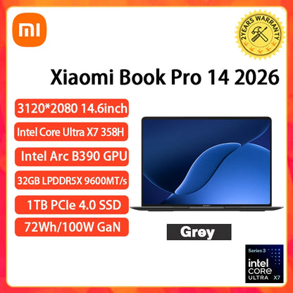 Xiaomi RedmiBook Pro 14 2026 – Intel U5-325H/U5-338H/U7-358H, 24GB/32GB, 1TB