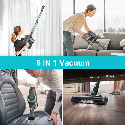 YISORA N300 Cordless Upright Vacuum Cleaner – 20kPa, Lightweight Stick Vacuum for Carpet, Hard Floor & Pet Hair