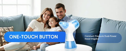 Electric Nasal Rinse Irrigator | 30 Salt Packets | Self-Cleaning | Sinus Relief
