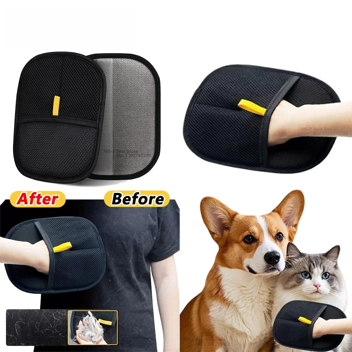 Reusable Static Pet Hair Removal Gloves | Double-Sided Grooming & Cleaning Tool