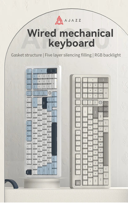 AJAZZ AK980 Mechanical Keyboard – 98-Key, Wired, Hot-Swap, Gasket Mount, RGB, CE/RoHS