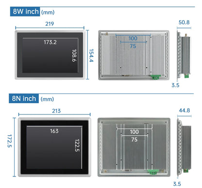Industrial 15-23.8 inch Touch Screen Panel PC by R.E.D. Shopping with IP65 aluminum enclosure, all-in-one embedded computer.