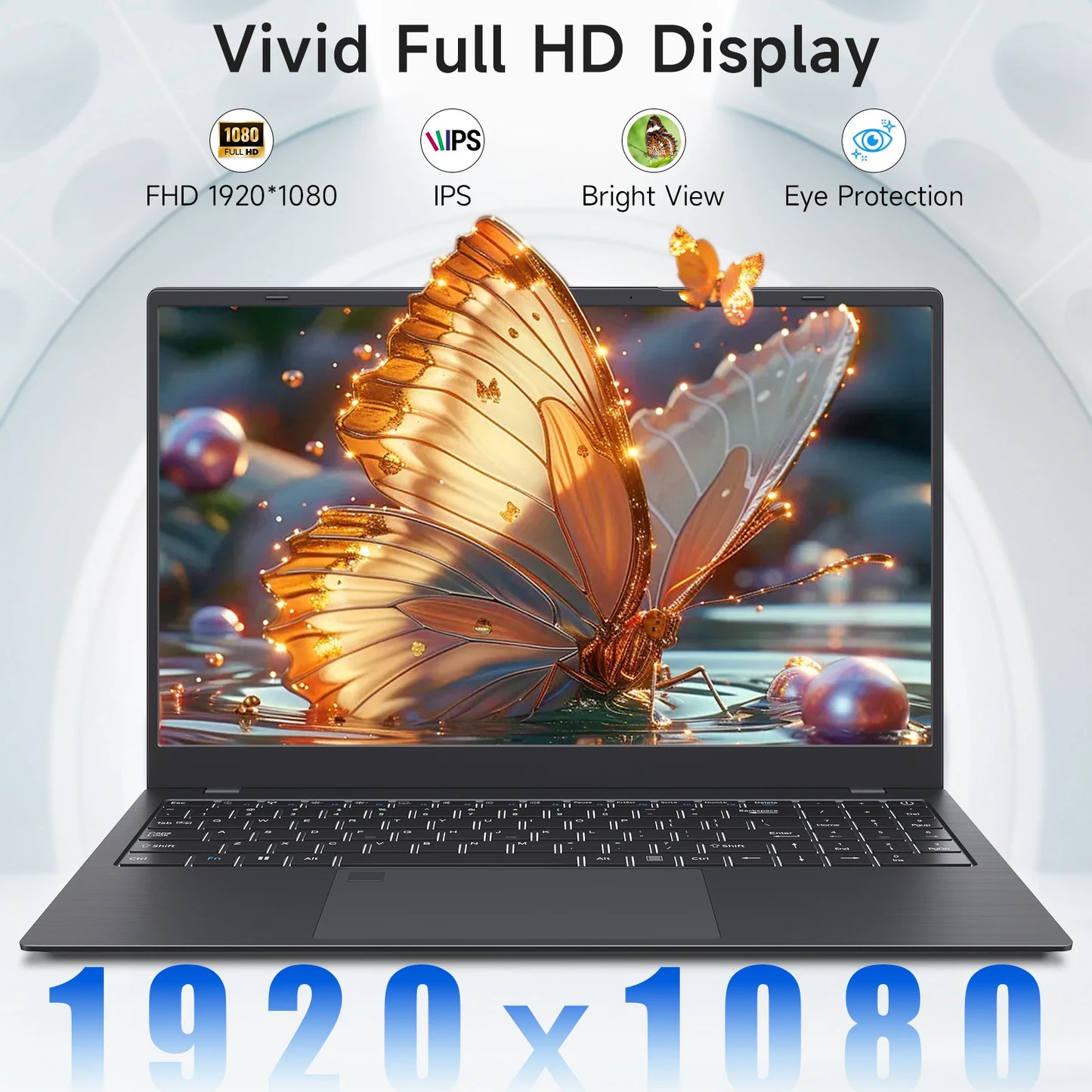 TH 15.6" Business Laptop – Intel Celeron N5095, 16GB DDR4, 512GB SSD, Fingerprint, Windows 11
