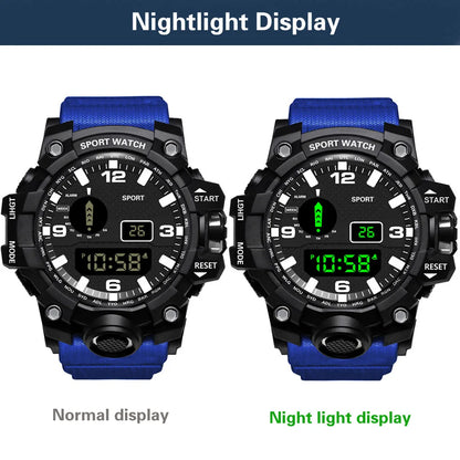 Men's R.E.D. Sports Electronic Wristwatch with large dial, waterproof design, luminous display, and alarm feature.