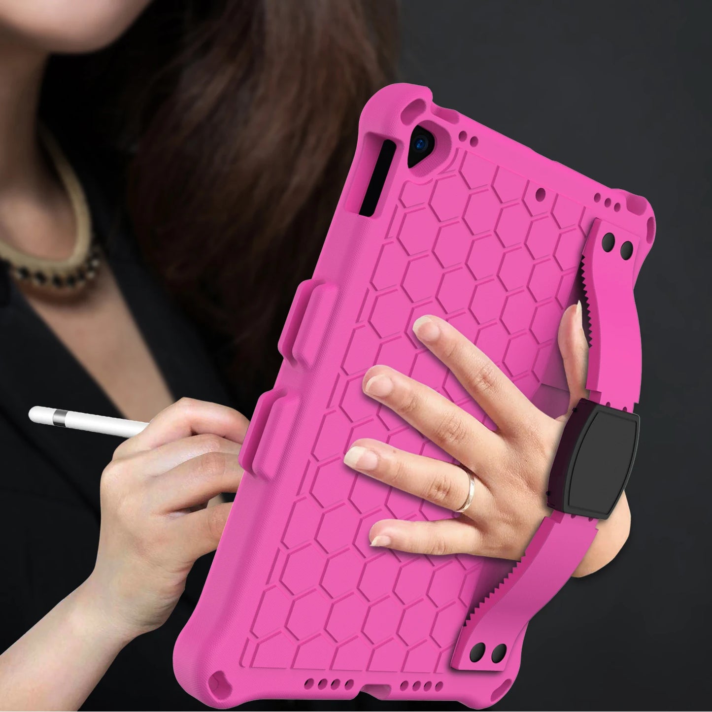Shockproof iPad Case with Hand Strap & Stand – Fits iPad 10.9, Pro 11, Mini, Air & More