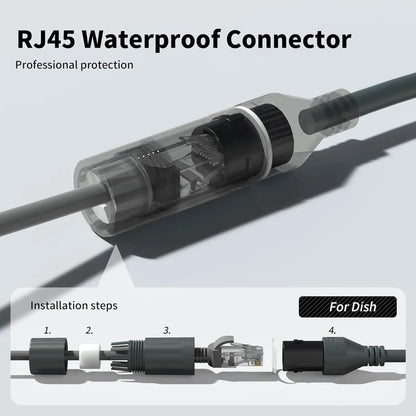 Starlink Cable RJ45 Female Connector – Anti-Aging 24AWG Bare Copper | Home Use