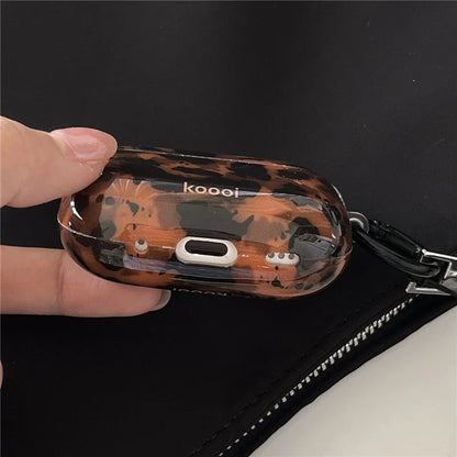 Retro amber leopard silicone iPhone case with animal print design, providing protective cover for mobile phones.